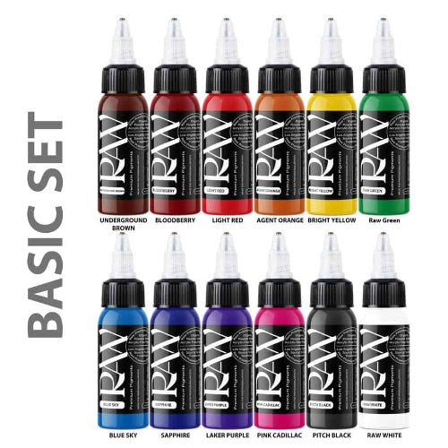 Raw tattoo ink basic set 12 /30ml