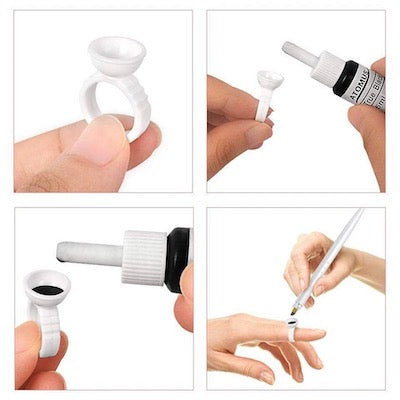 Beauty Pigment Cup Finger Ring Ink Holders