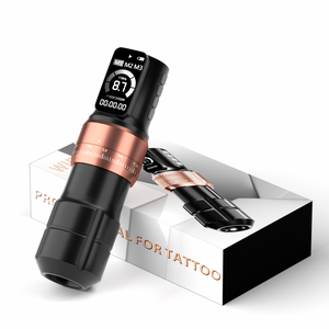 Poseidon wirless tattoo machine 7 stroke-Pink with 2 batteries