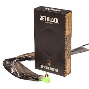 Jet Black clip cord sleeve box of 200